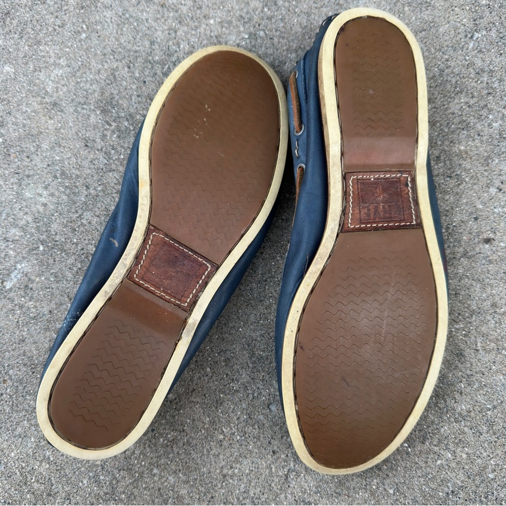 Frye Quincy Tie Blue Leather Boat Shoes Women’s Size 6.5M - Picture 7 of 8